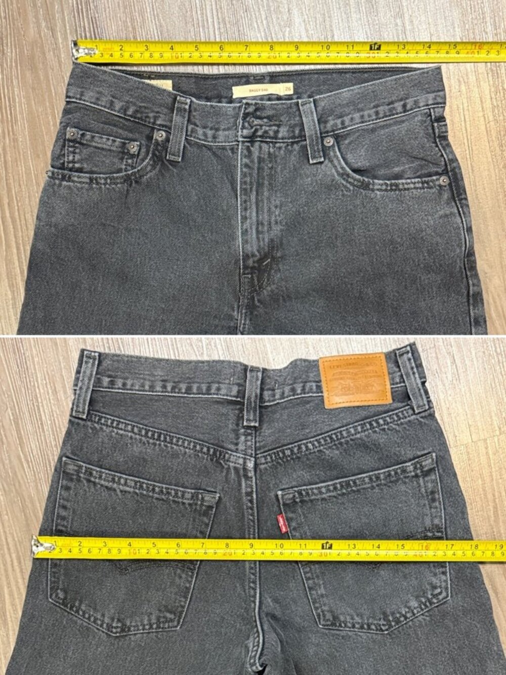 Levi’s Premium Baggy Dad Jeans 26 Boot Barn Black Big E $128 - Picture 9 of 12